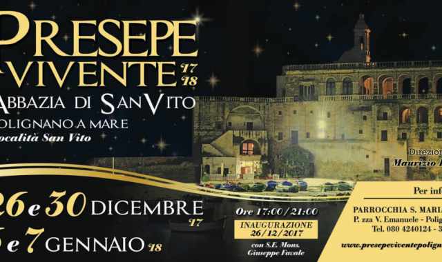 Polignano, presepe vivente nell'abbazia di San Vito